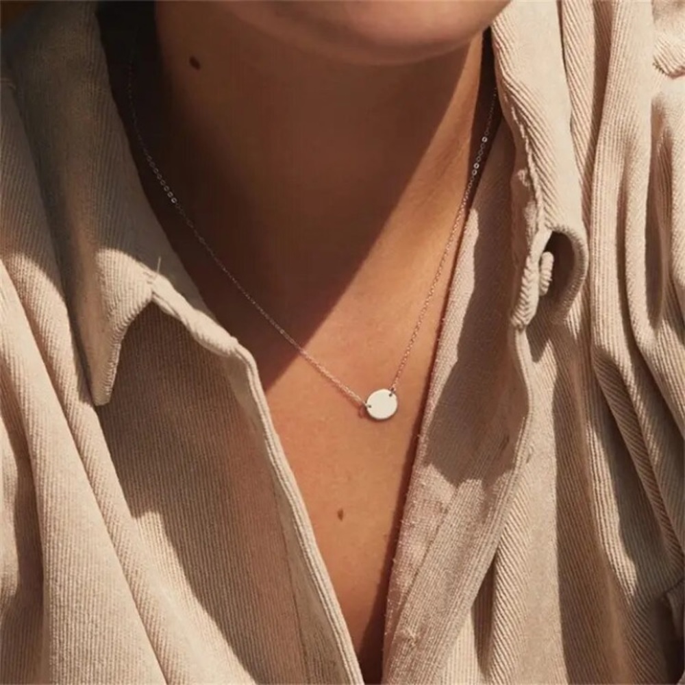 ⚜️𝟯𝟬%𝗢𝗙𝗙 𝗯𝘂𝗻𝗱𝗹𝗲𝘀 𝟯+⚜️ NEW 9mm Coin Charm Stainless Steel Necklace - Picture 7 of 15